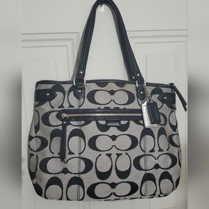 Coach Daisy Signature Outline Emma Metallic Tote Style: F23938 EUC